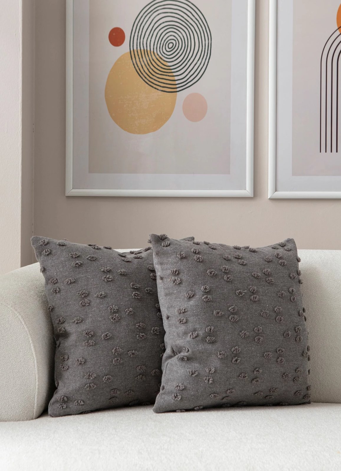 Set mbulesash për jastëkë (2 copë), Evila Originals, Tuffet, ngjyrë gri v7