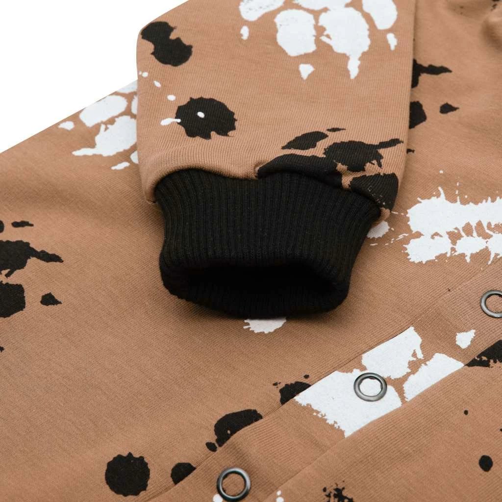 kombinezon bebe pambuk me kapuç me veshë, New Baby Paw, madhësia 86 (12-18m), mustard