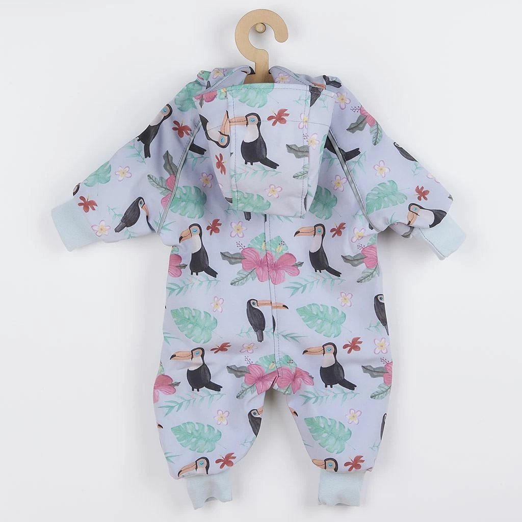 kombinezon softshell bebe, New Baby Tukan, i izoluar me fleece, i papërshkueshëm 10,000 mm, i frymëmarrshëm 5,000, me kapuç, madhësia 98 (2-3 vjet)