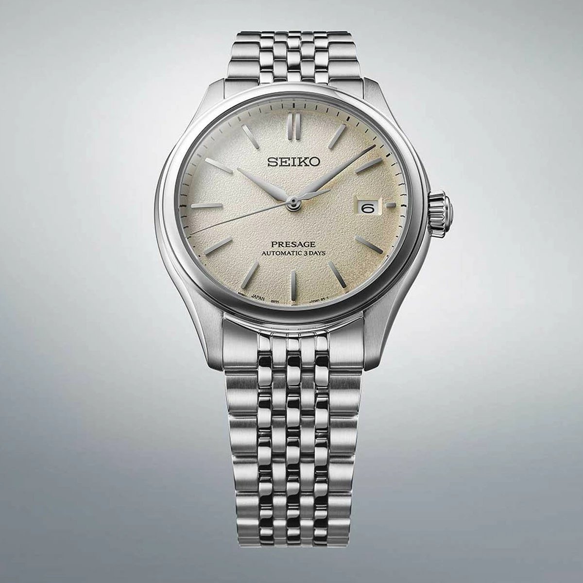 Orë dore SEIKO SPB463J1 për meshkuj, e argjendtë