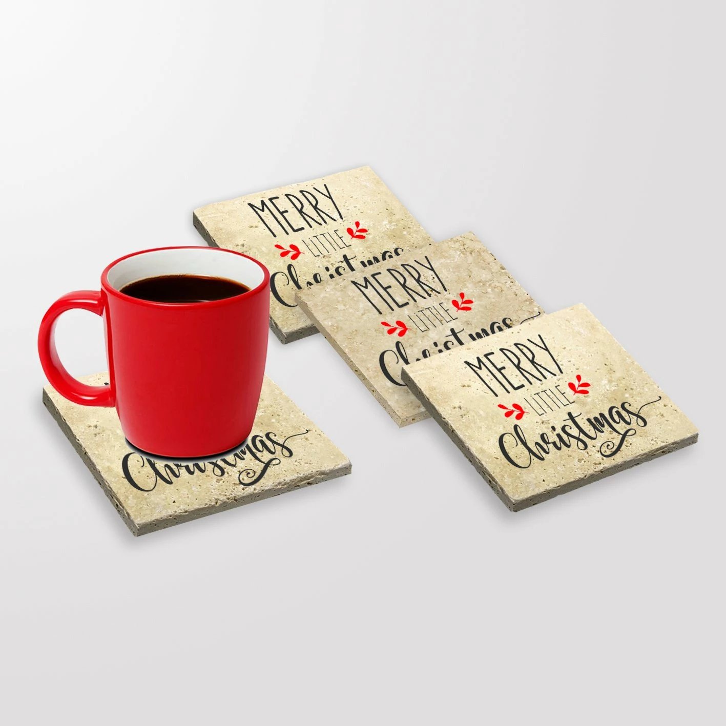 Set 4 copë nënfilxhanë prej guri natyral, shumëngjyrësh, Hermia, TBA122383