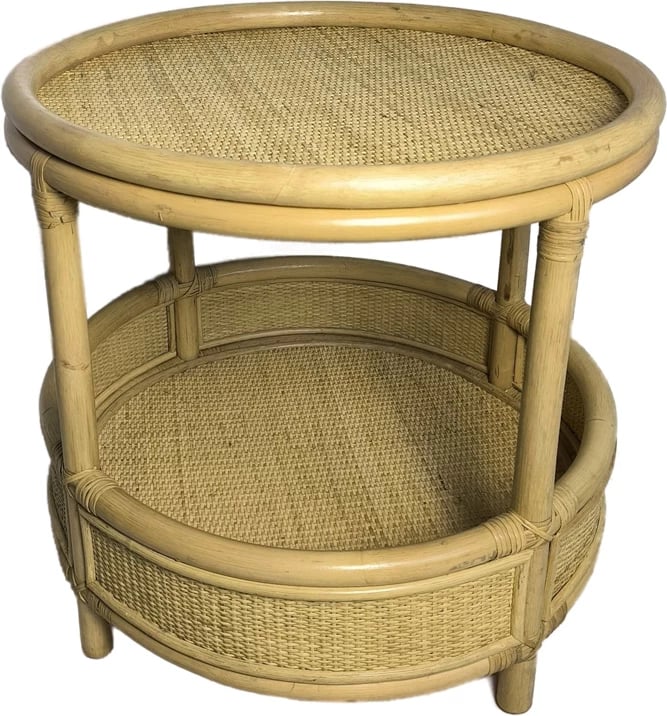 Tavolinë anësore Moody, ratan PE, ngjyrë natyrale, D55x51cm