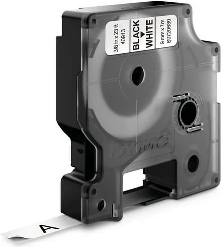 Kasetë etiketuese DYMO D1, S0720680, 9mm x 7m, e zezë në të bardhë