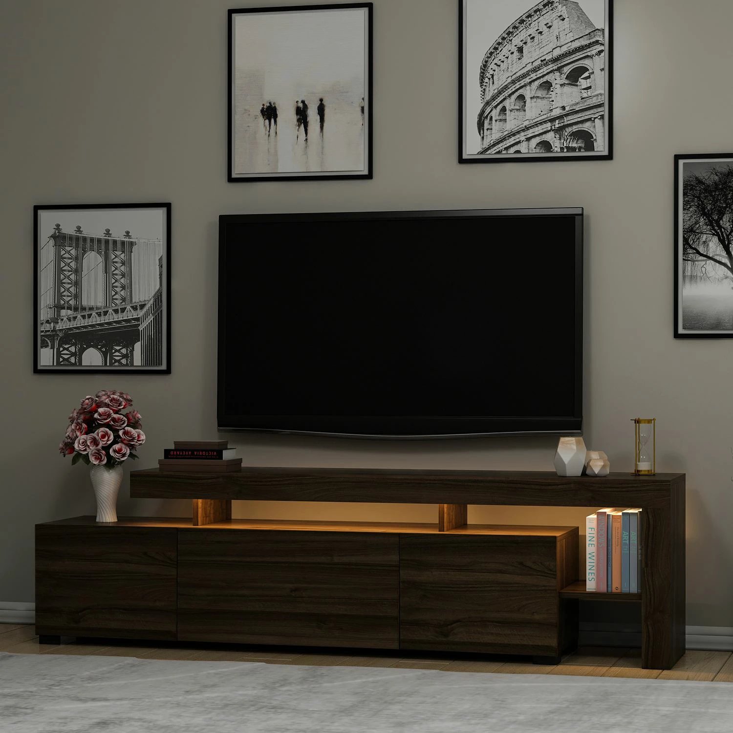 Komodë televizori Hanah Home, Beliz, ngjyrë arre