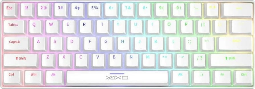 Tastierë mekanike Yaxo Nuxlak Outemu RS, RGB, 61 taste, e bardhë