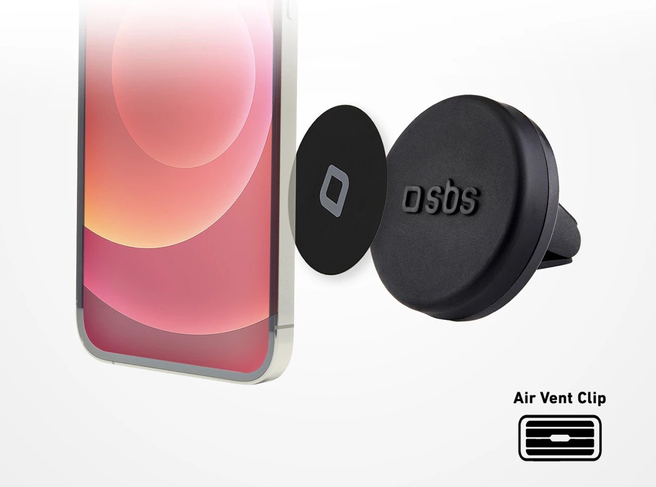 Mbajtës magnetik për celular SBS TESUPPUNIVAIRMAG, për ventilator të ajrit, i zi Mbajtës magnetik për celular SBS TESUPPUNIVAIRMAG, për ventilator të ajrit, i zi