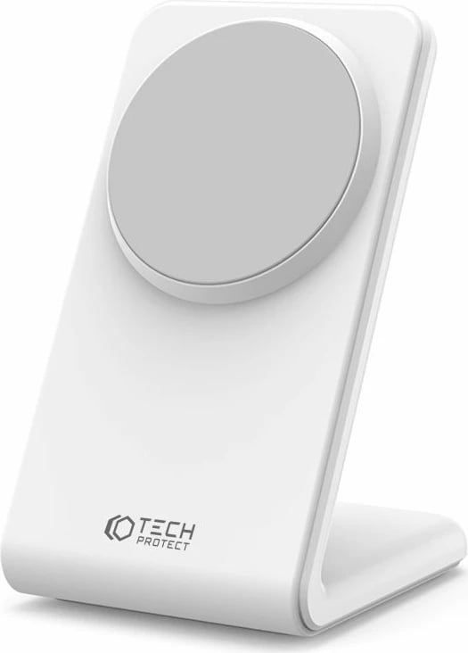 Karikues wireless MagSafe Tech-Protect QI15W-A23, 15W, i bardhë, me stand