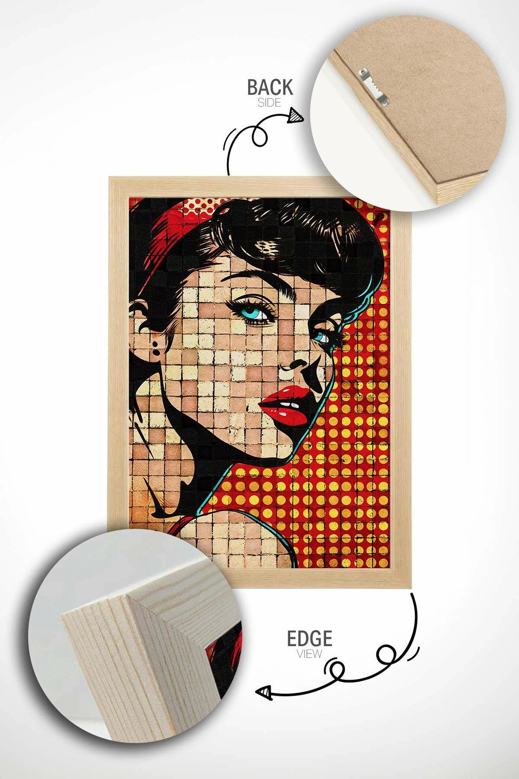 Pikturë dekorative me kornizë, Popmosaıc19, shumëngjyrëshe