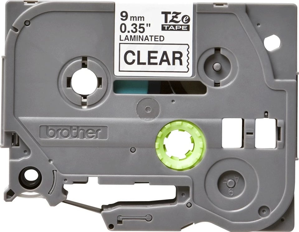 Shirit etikete Brother TZe-121, i zi në transparent