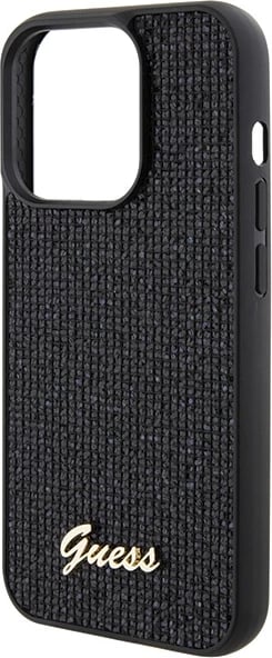Mbështjellës Guess Disco Metal Script për iPhone 15 Pro, i zi Mbështjellës Guess Disco Metal Script për iPhone 15 Pro, i zi