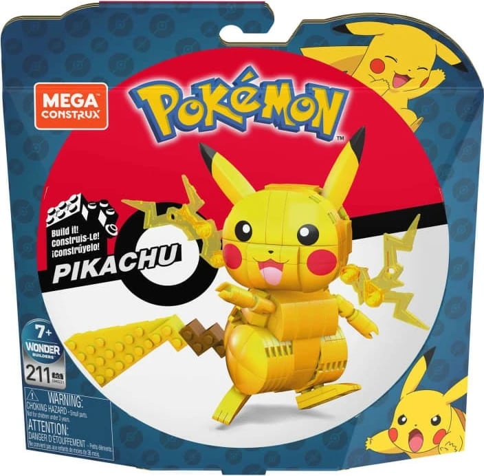 Set ndërtimi Mega Bloks Pokémon Pikachu GMD31, 211 pjesë, e verdhë