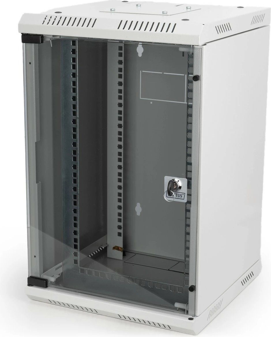 Kasë muri Digitus 10U, 25.4cm (10"), xham, gri