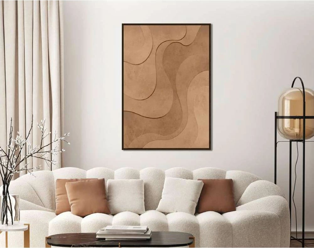 Pikturë dekorative OASIS REFUGE, MDF, ngjyrë terrakote-kafe, 80x120x4cm