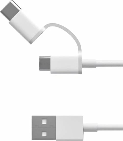 Kabllo Xiaomi Mi, 2-në-1 mikro USB në tipin C, 100cm, e bardhë