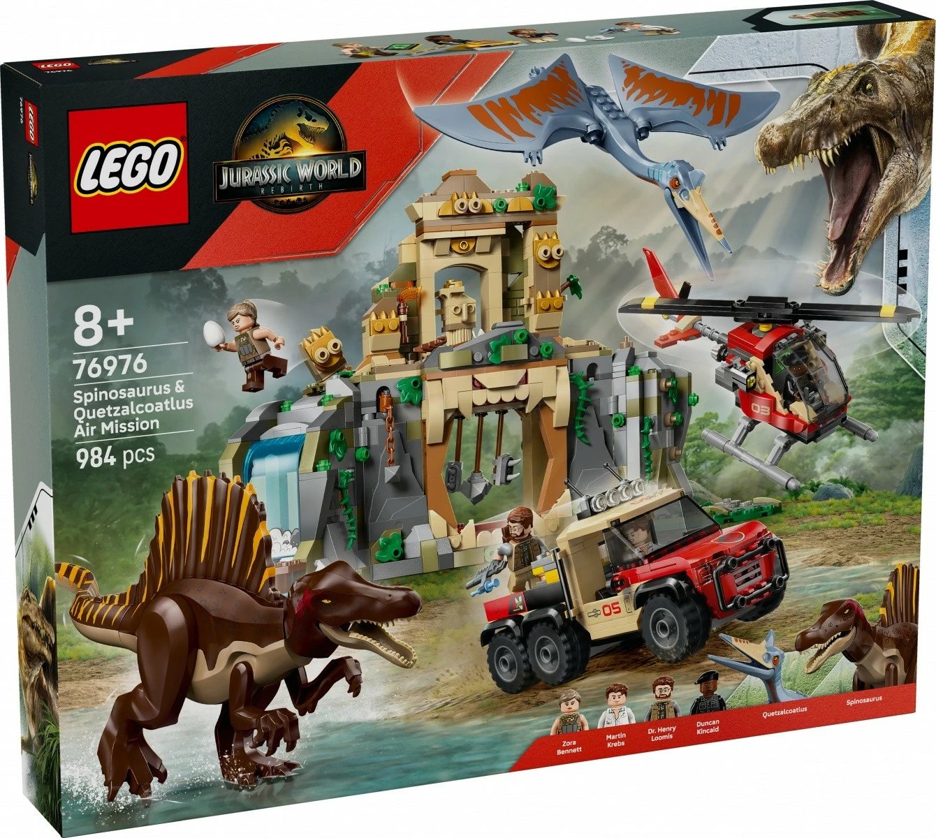 Set LEGO Jurassic World 76976 Air Mission me Spinosaurus dhe Quetzalcoatlus, 984 pjesë