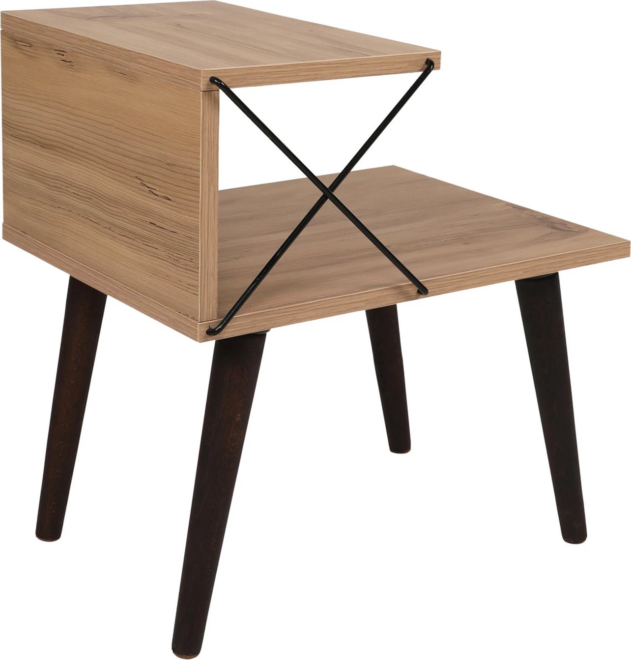 Komodinë Hanah Home, Cross, ngjyrë pishë