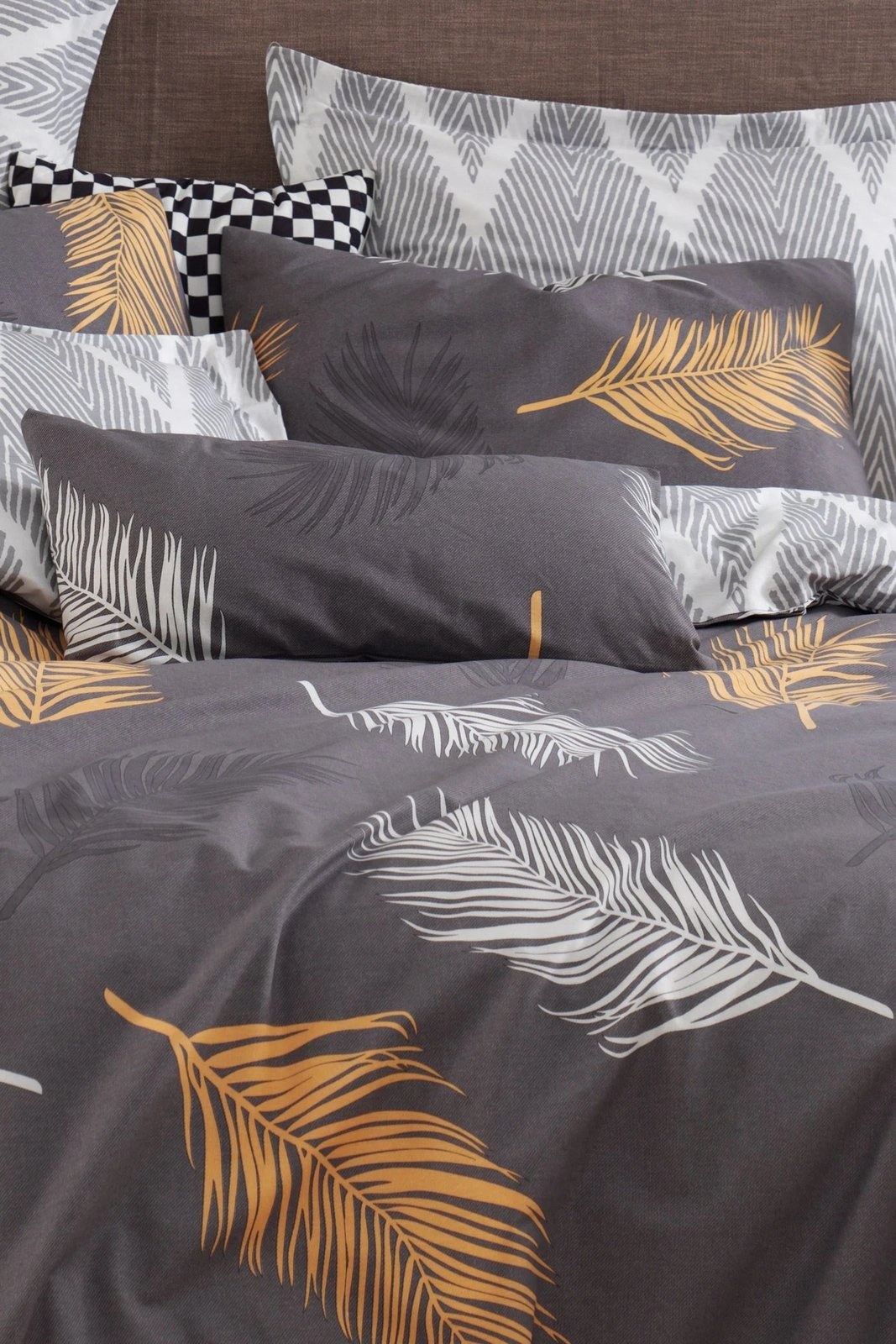 Set mbulesë jorgani Single XL, L'essentiel Olivia, ngjyrë ari dhe gri, vPoly