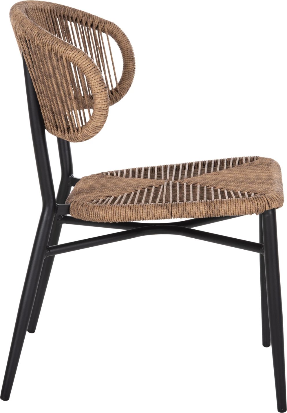 Karrige EULO FH6049.02 alumini, ngjyrë e zezë, ratan sintetik