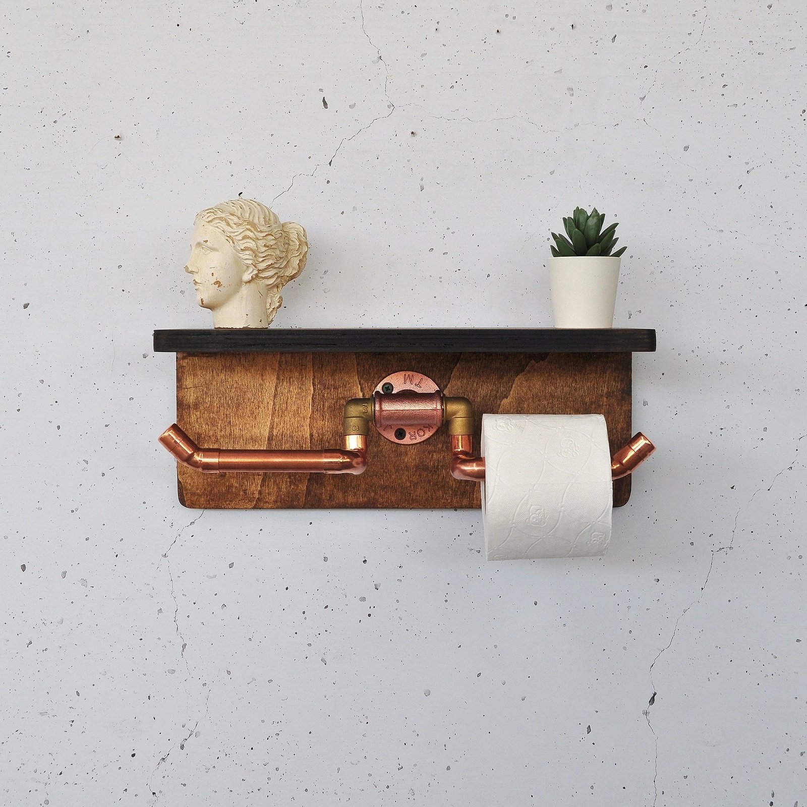 Raft muri me tub, ngjyrë arre dhe ari rozë, Skye Decor, Cop055