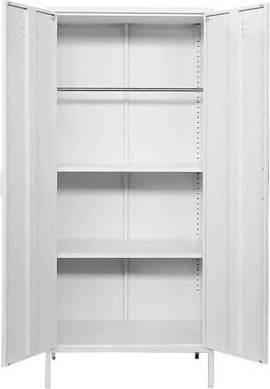 Dollap metalik Nextdeco, i bardhë, H170x76x50cm