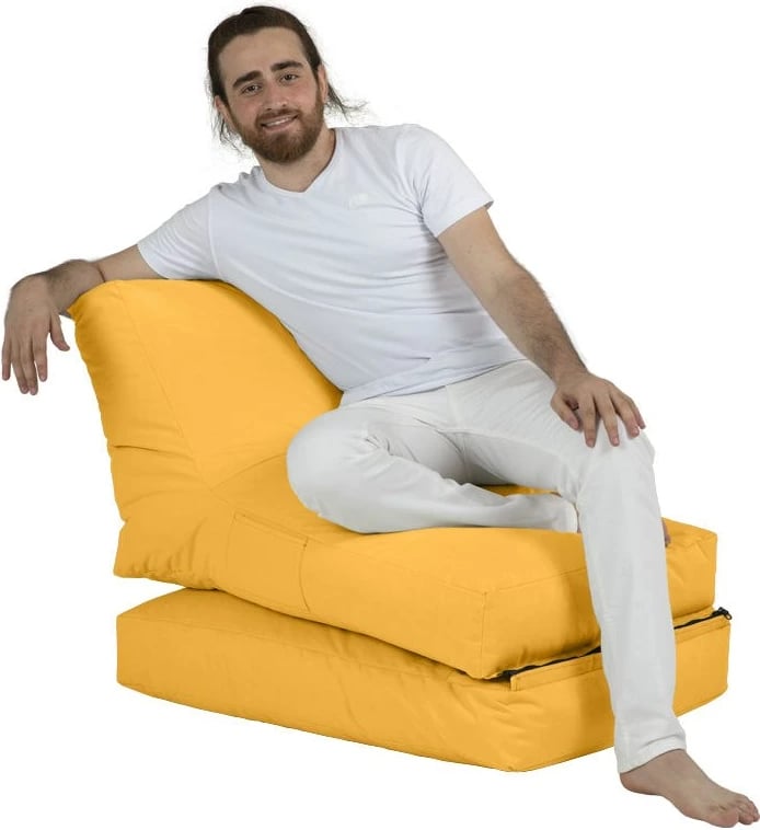 Puf për kopsht, divan Siesta, ngjyrë e verdhë