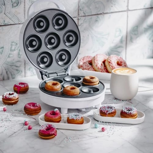 Aparat donutash Adler AD 3075, 7 donutë, diametër 5 cm, 1000W, e bardhë