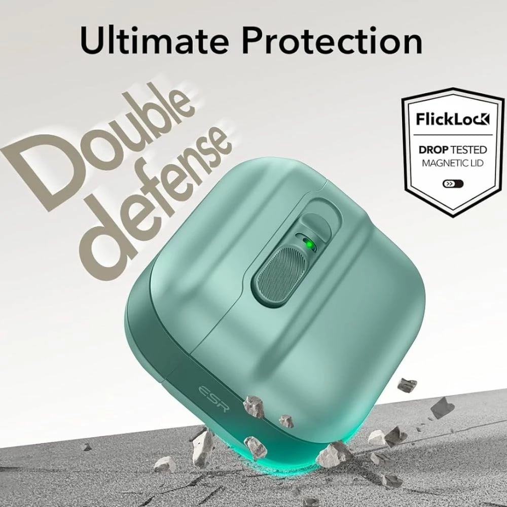 Mbështjellës ESR Pulse HaloLock MagSafe për AirPods 4, i gjelbër