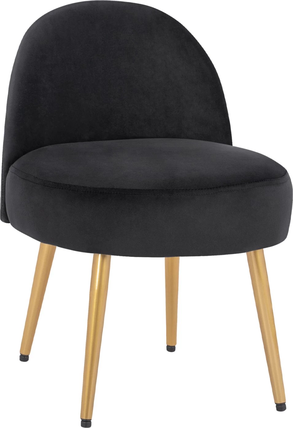 Karrige për bar Yasmine nga kadife e zezë & këmbë ari FH8395.14 47x43x65cm