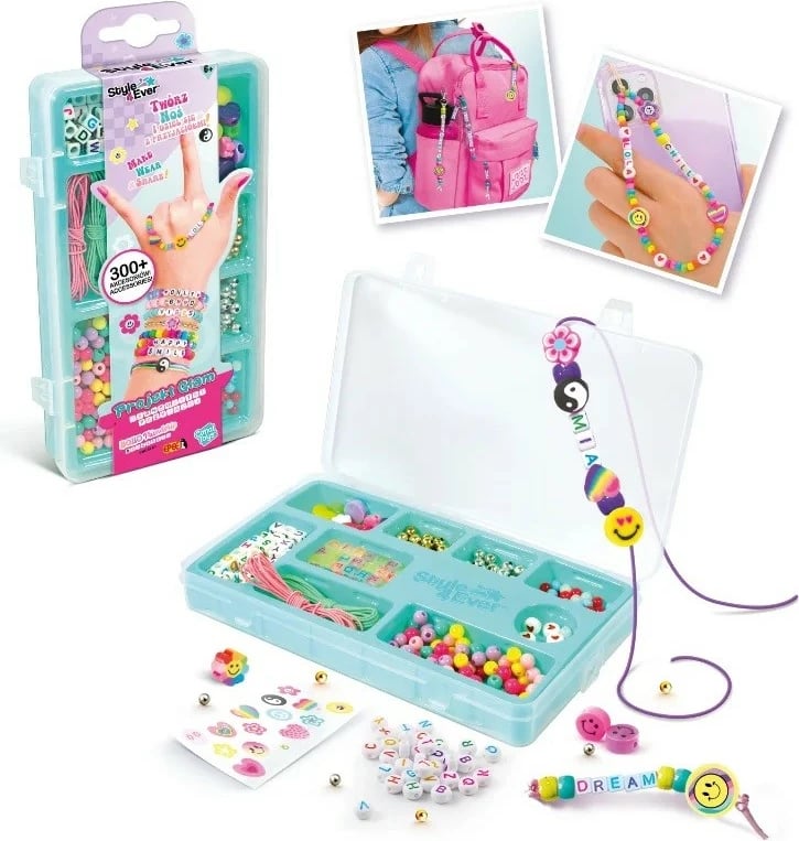 Set kreativ byzylykë miqësie, Epee Project Glam EP60469, 300+ aksesorë, për vajza 6+, shumëngjyrësh