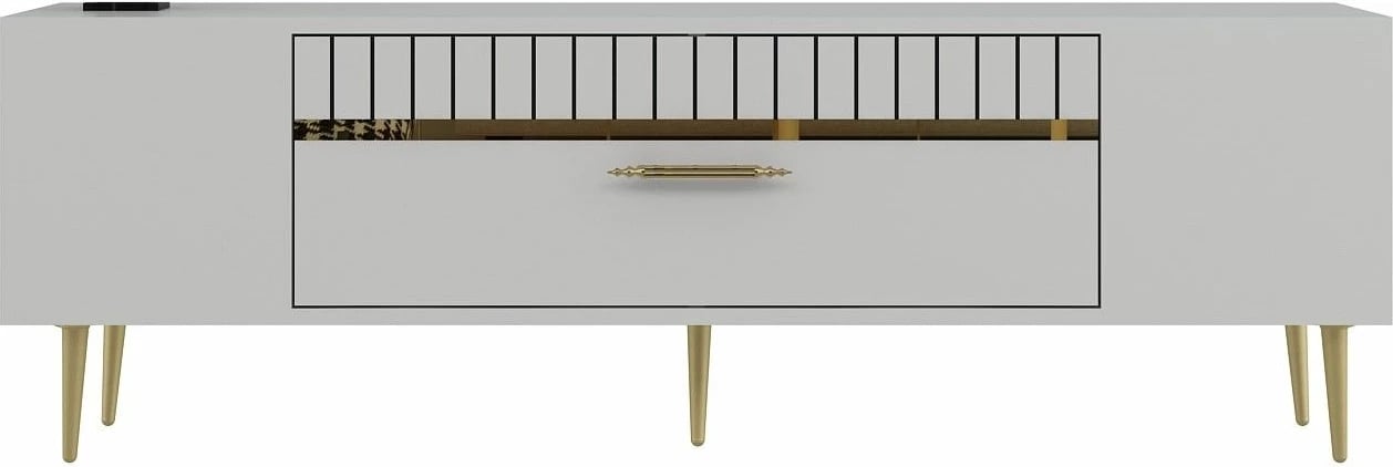 Komodë TV, ngjyrë e bardhë dhe ari, Skye Decor, Dekolp1