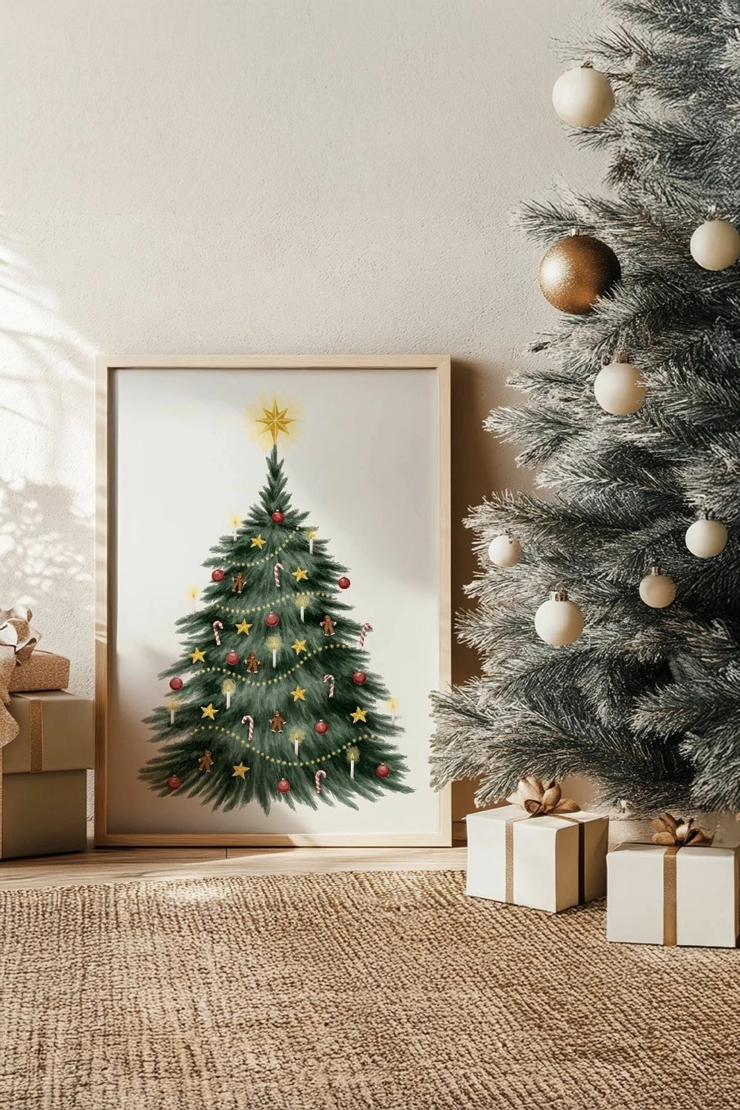 Pikturë dekorative me kornizë, shumëngjyrëshe, Wallity, Nwyearsngmdl83, 33x48cm