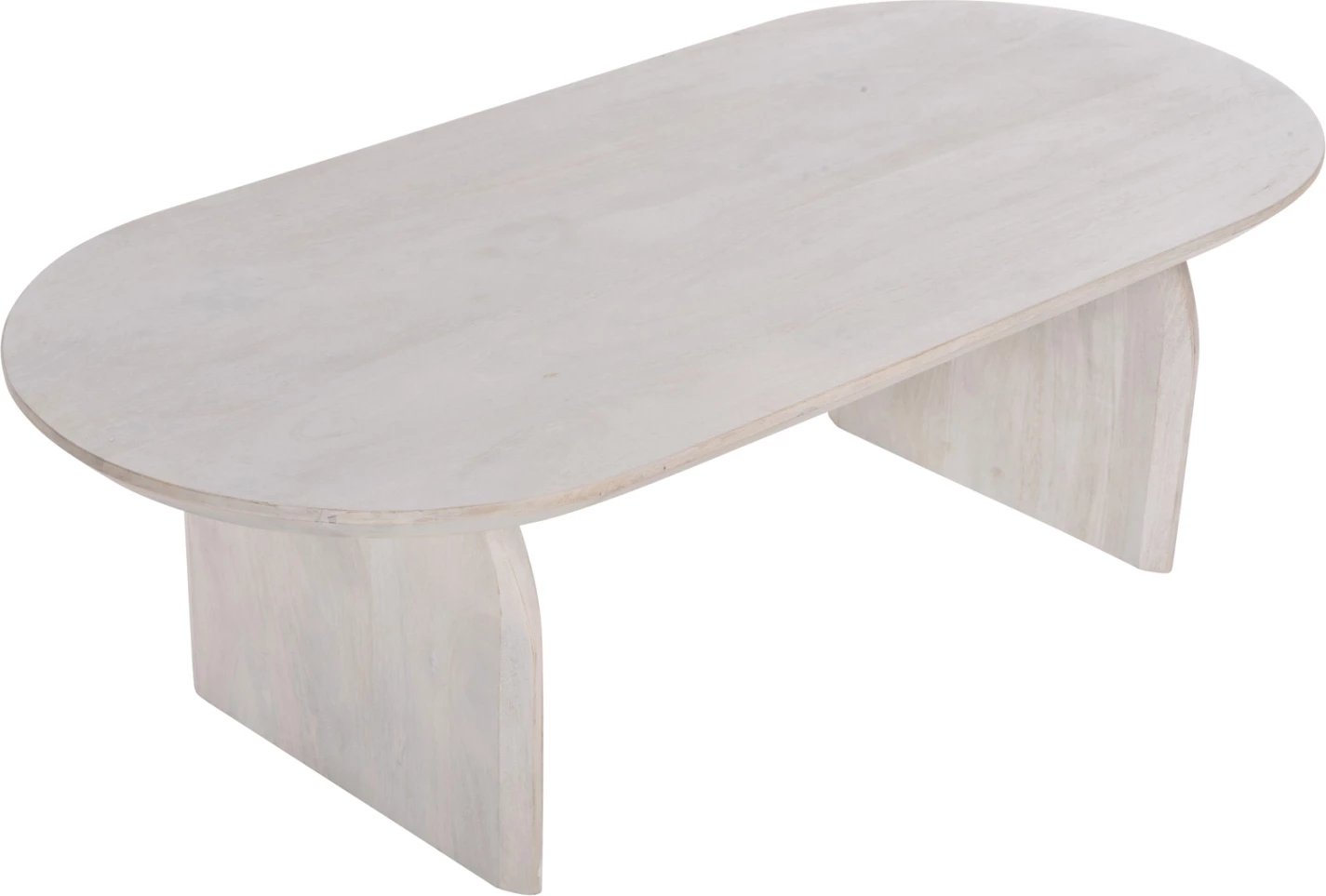 Tavolinë kafeje ovale HONKY FH9710 dru mango i fortë në të bardhë 130x60x40H cm