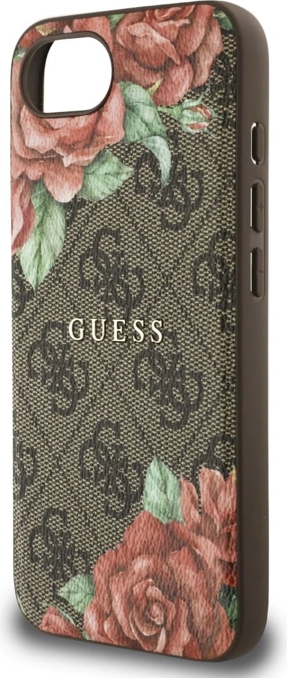 Mbështjellës Guess 4G Flowers Print MagSafe për iPhone 16e, Kafe