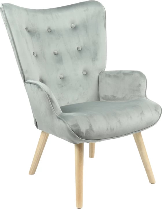 Karrige Fluffy, pëlhurë kadife, ngjyrë gri-natyrale, 75x69x96cm