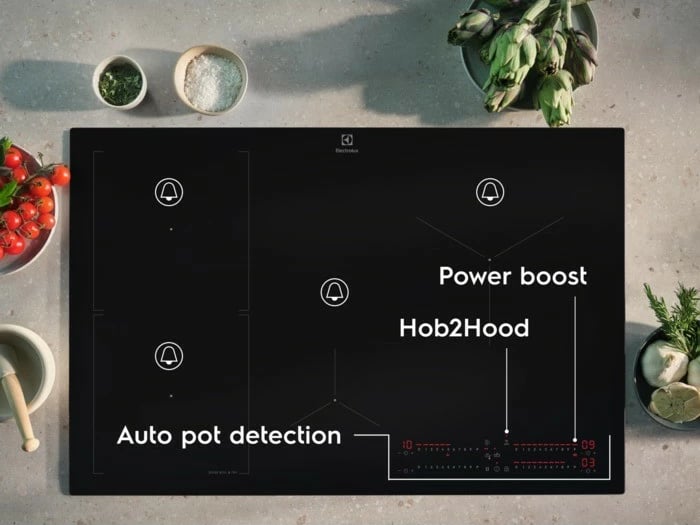 Pllakë induksioni Electrolux EIS82453 SMK, 80 cm, 4 zona, e zezë
