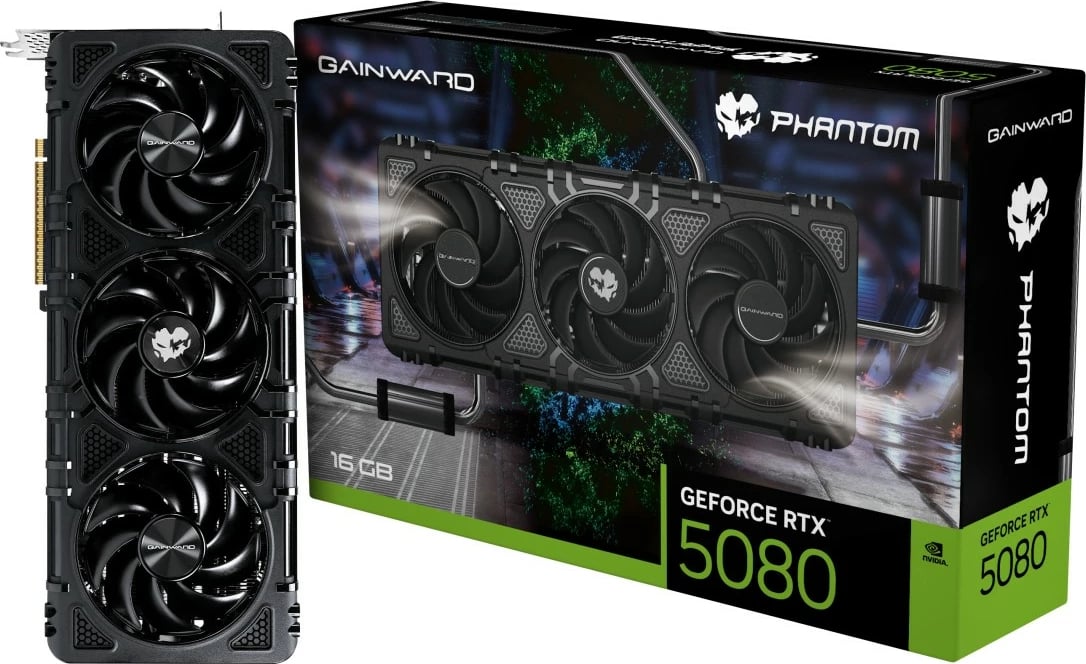 Kartelë grafike Gainward RTX5080 Phantom 16GB GDDR7, e zezë
