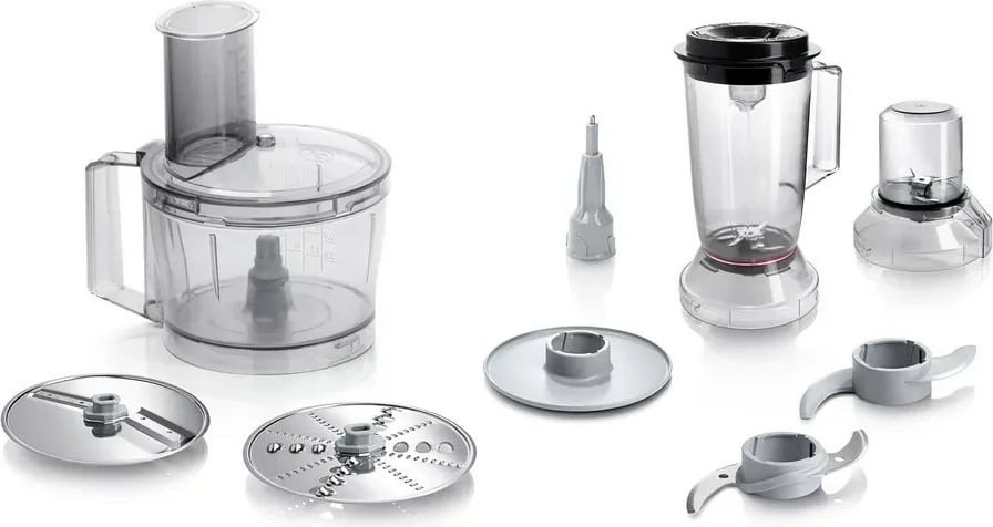 Robot kuzhine, Bosch, MCM3501M, 800 W, tas 2.3 L, 2 shpejtësi, Turbo/Pulse, e zezë, me aksesorë