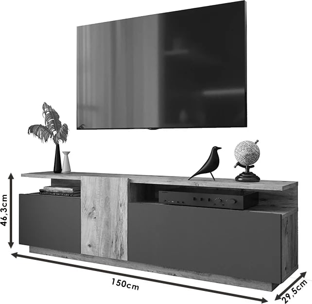 Mbajtëse TV Elana sonoma-anthracite 150x29.5x46.3cm