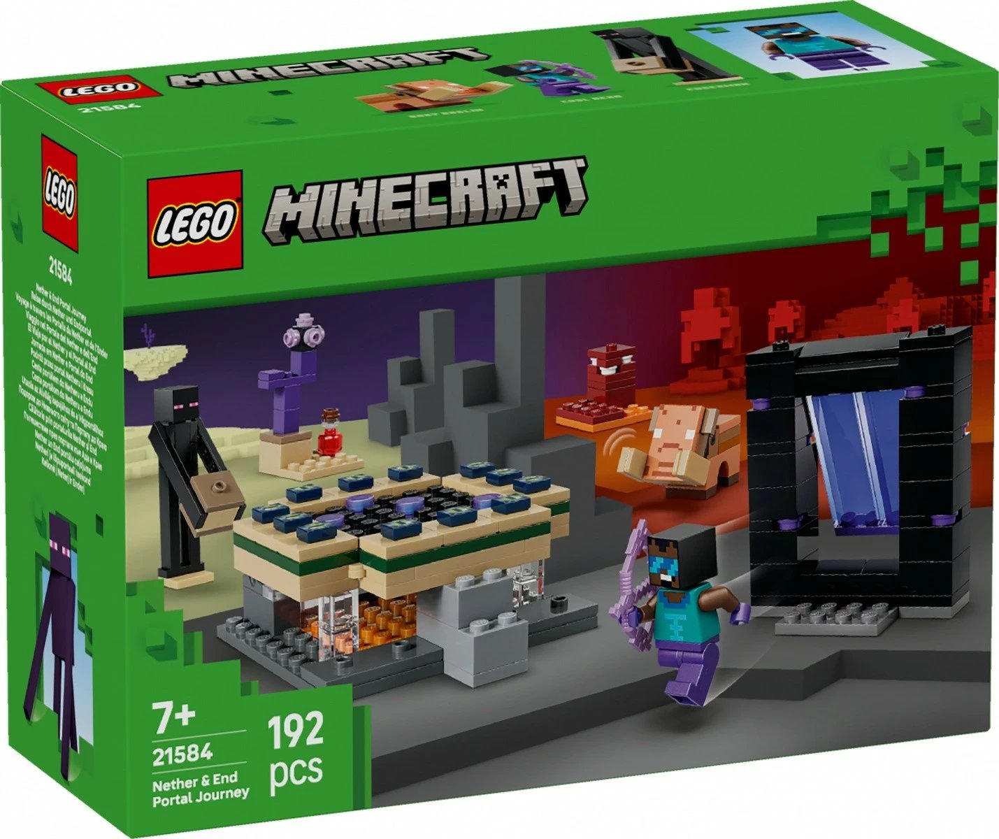 Set ndërtimi, LEGO Minecraft, 21584 Journey Through the Nether and End Portal, 192 copa, 7+