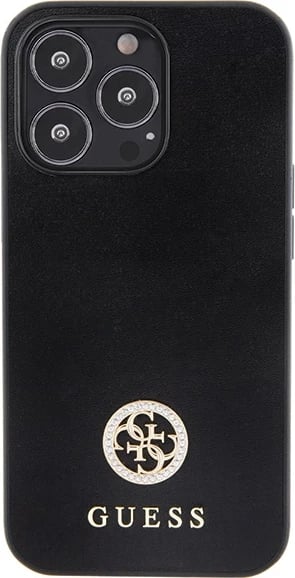 Mbështjellës Guess GUHCP13XPS4DGPK për iPhone 13 Pro Max 6.7", i fortë, Strass Metal Logo, i zi