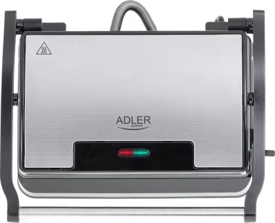 Grill elektrik, Adler, AD 3052, 23x14.5 cm, 700W/1200W max, pllaka jo-ngjitëse, e zezë-argjend Grill elektrik, Adler, AD 3052, 23x14.5 cm, 700W/1200W max, pllaka jo-ngjitëse, e zezë-argjend