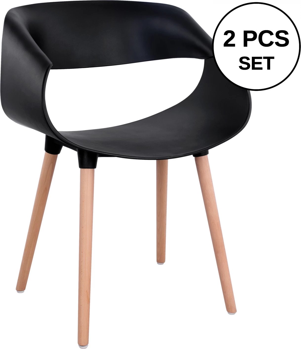 Karrige me krahë polipropileni Maggie FH8600.02, ngjyrë e zezë, 59x53x80 cm, set prej 2 copë