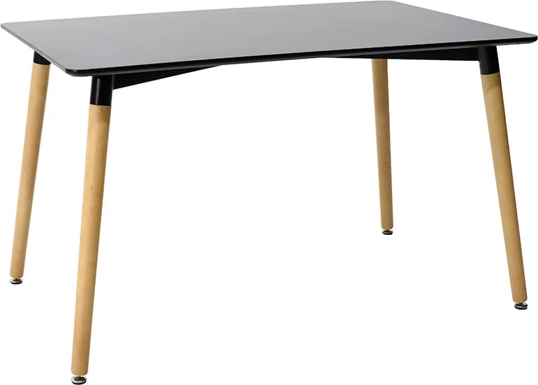 Tavolinë me karrige Natali-Julita set 5 copë, e zezë-natyrale, 120x80x76cm