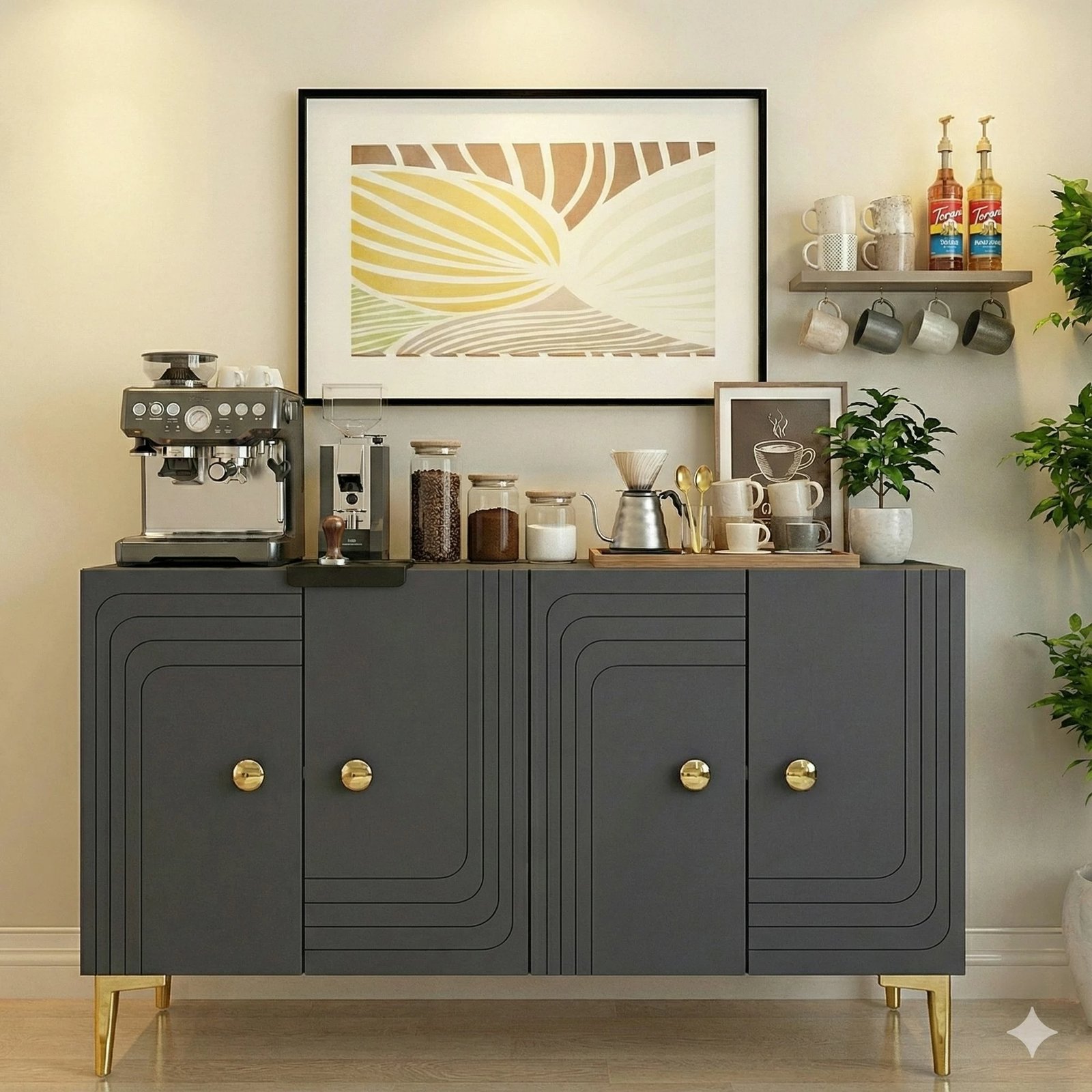 Konsolë Skye Decor, Lessi 120, antracit, ari