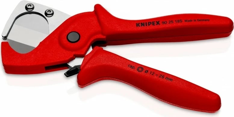 Prerës tubash Knipex 90 25 185, plastikë/çelik, 185mm, e kuqe