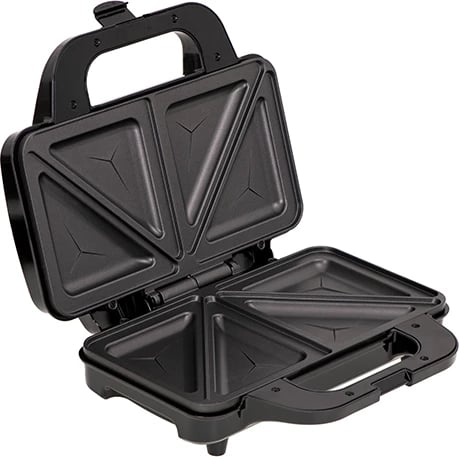 Toster sanduiçesh Adler AD 3043, XXL, 1300W, pllaka 28.5x15.2cm, termostat, veshje jo-ngjitëse, zi/argjendtë