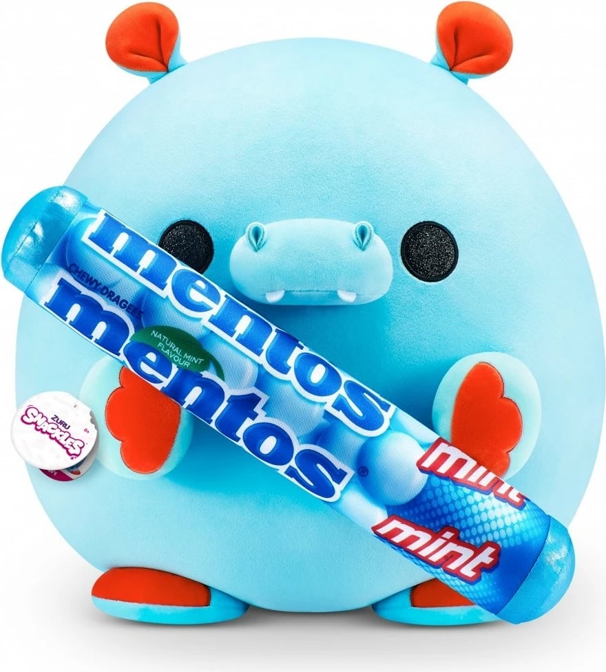 Lodër pelushi ZURU Snackles Mentos, 35cm, Blu