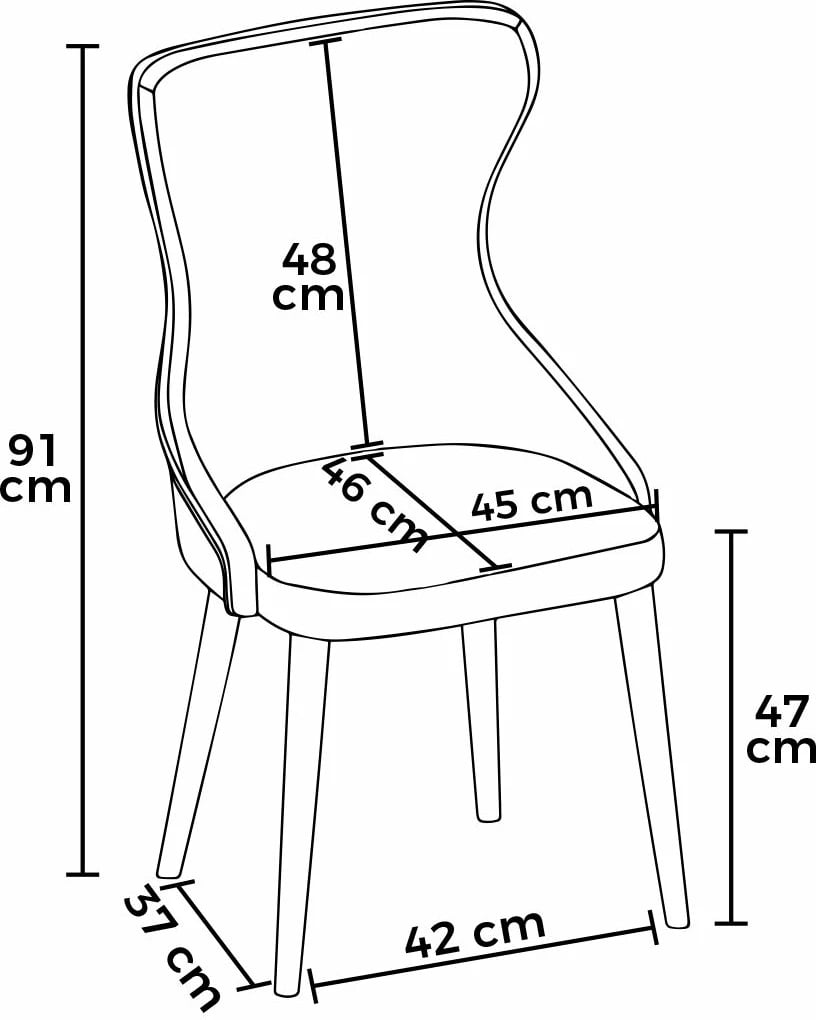 Set karrigesh (4 copë), Hanah Home, Alpa, krem, krom