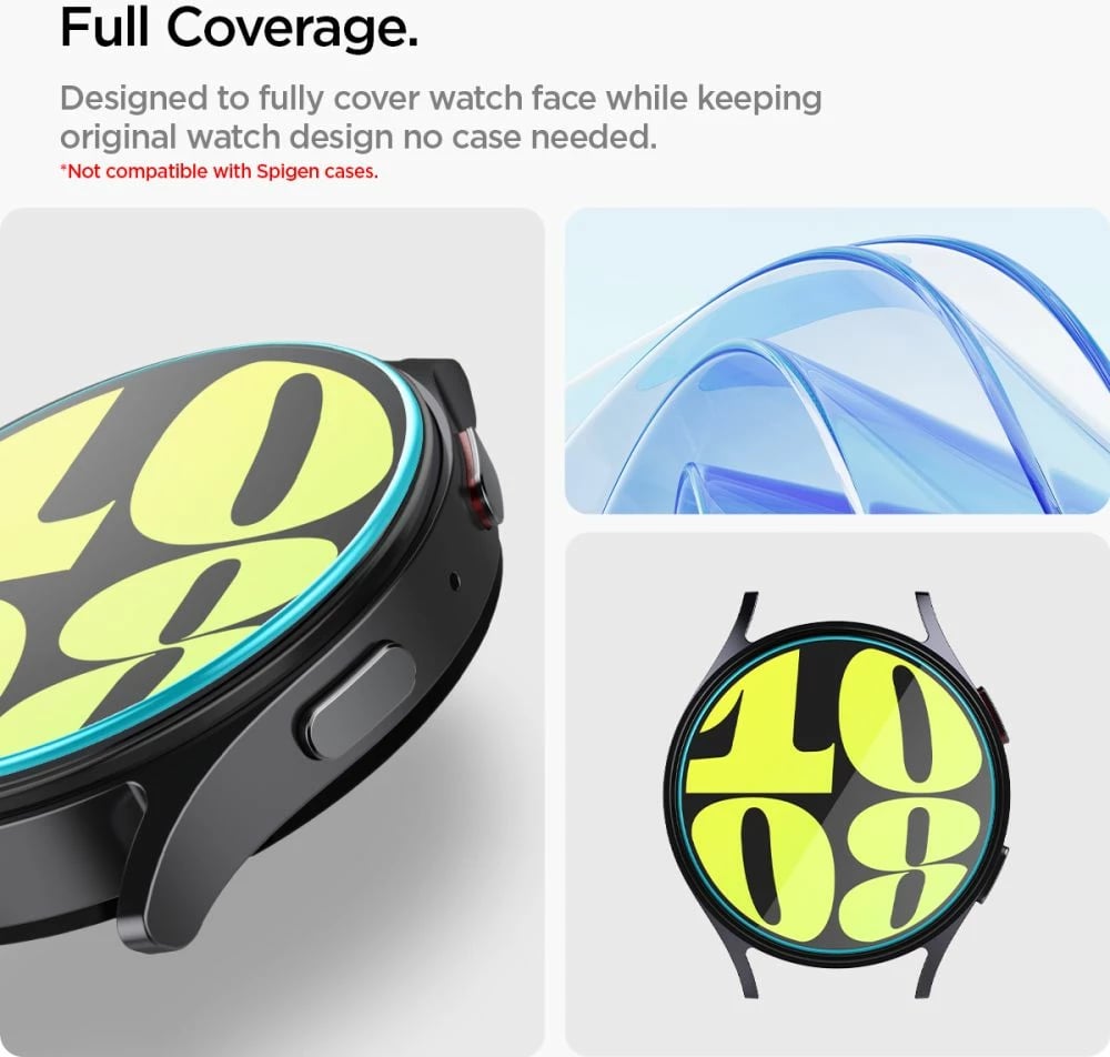 Xham i temperuar Spigen Glas.tR EZ Fit për Samsung Galaxy Watch 7, 40 mm, 2 copë