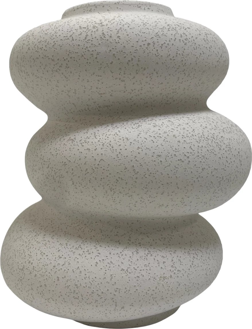 Dekor tavoline prej qeramike ROOK FH4628.01 ngjyrë e bardhë me kristalizim Φ16x19.5Hcm Dekor tavoline prej qeramike ROOK FH4628.01 ngjyrë e bardhë me kristalizim Φ16x19.5Hcm